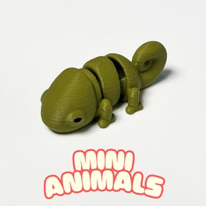 3D Printed Chameleon Articulating Mini Animals - Cute Posable Fidget Toys - Fun Gifts for All Ages - Animal Party Favors - Sensory Toy