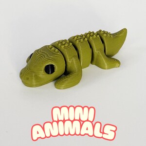 3D Printed Alligator Articulating Mini Animals - Cute Posable Fidget Toys - Fun Gifts for All Ages - Animal Party Favors - Sensory Toy