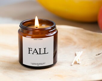 Fall Candle | Coconut Apricot Wax | Autumn Candle | Essential Oils | Home Decor | AugustStudios