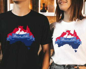 Kaart van Australië T-shirt caravan Australië campingshirt Bijpassende Australia Day shirts Cadeau van Australian Tourism Australia shirt Aussie