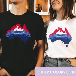 Carte de l'Australie T-shirt Caravane Camping-shirt Australie Chemises australiennes assorties Cadeau du tourisme australien Chemise Australie Australienne
