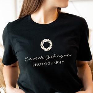 Custom Photographer Shirt Personalized Photography Name Tshirt Gift for Photographer Logo Wedding Photographer Newborn Photography Student