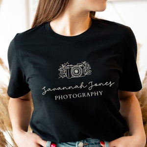 Custom Photographer Shirt Personalized Photography Name Tshirt Gift for Photographer Logo Wedding Photographer Newborn Photography Student