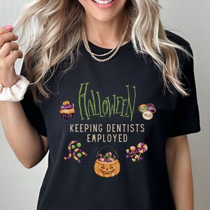 Halloween-Zahnarzt-Hemd Zahnarzthelfer-Halloween-Geschenk für ZahnmedizinStudent Lustiges Zahnheilkunde-Geschenk Halloween für gruseligen Zahnarzt-Studenten