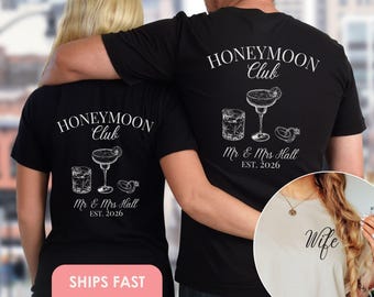 Newlyweds Gifts Just Married Shirts Mr and Mrs Gift For Bride From Bridesmaids Gift For Groom Honeymoon Tshirts Custom Bride and Groom Tee
