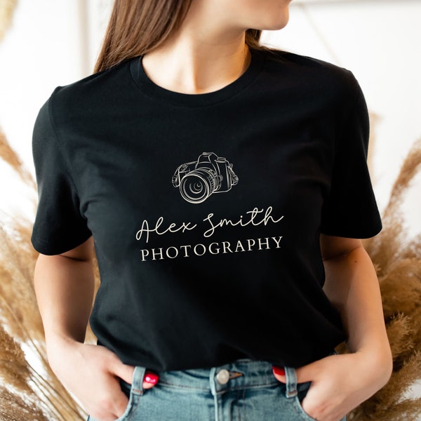 Custom Photographer Shirt Personalized Photography Name Tshirt Gift for Photographer Logo Wedding Photographer Newborn Photography Student