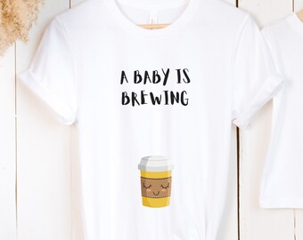 Funny Pregnancy Shirt Pregnancy Reveal To Husband Surprise Pregnancy Reveal Announcement Shirt For New Mum Coffee Lover T Shirt Baby Shower