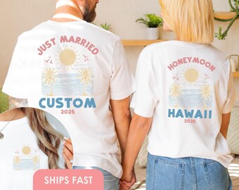 Honeymoon Gifts Just Married Shirts Mr and Mrs Gift For Bride From Bridesmaids Gift For Groom Honeymoon Tshirts Custom Vacation T-Shirt
