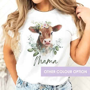 Bonita camiseta de vaca, regalo para granjeros, amante de los animales, camiseta campestre, camiseta para amantes de las vacas, animal de granja, regalo de amor de granja, camiseta del Día de la Madre, camiseta para mamá vaca