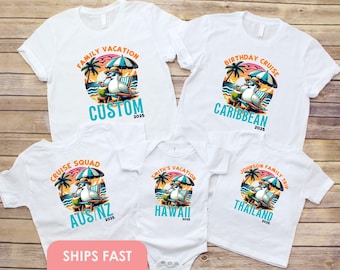 Custom Family Vacation Cruise Shirt Birthday Family Trip Matching Shirts Vacation Shirts for Family Summer Holiday Ship Trip 2025 T-Shirts