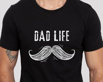 Regalo divertente per papà T-shirt con baffi per papà Regalo di compleanno per lui Divertente regalo per la festa del papà Camicia Movember Peli facciali Uomo Idea regalo Vita di papà