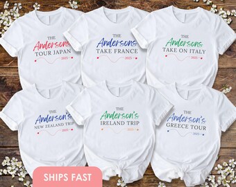 Family Vacation Travel Shirt Custom Family Trip T Shirt Matching Shirts Honeymoon Gift Family Trip 2025 Travel France Italy Japan Europe Tee