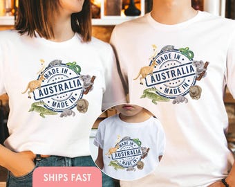 Australian Animals Shirt Australia Day T-Shirt Kids Koala Kangaroo Crocodile Wombat Aussie Family Australian Outback Tshirt Made In Aus