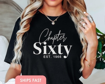 Camiseta de regalo para el 60 cumpleaños para mujer, camiseta de 1966, camiseta de cumpleaños número 60 para mujer, regalo de cumpleaños número 60 para amiga que cumple sesenta años, camiseta para amantes de los libros