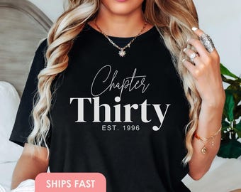 Birthday Gift 30th Shirt For Women 1996 Shirt 30th Birthday T-Shirt Women's Birthday 30th Gift For Friend Turning Thirty Gift Book Lover Tee
