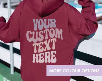 Custom Text On Back Hoodie, Hoodies For Women Aesthetic, Custom Text Aesthetic Hoodie, Y2K Hoodie With Words On Back