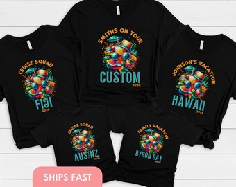 Custom Family Vacation Cruise Shirt Birthday Family Trip Matching Shirts Vacation Shirts for Family Summer Holiday Ship Trip 2025 T-Shirts