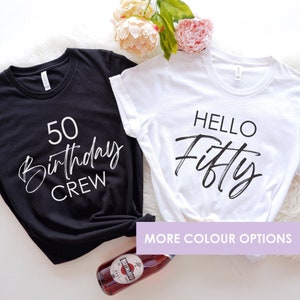 50. Geburtstag Party Shirts Passendes Geburtstag Crew Shirt 50 Geburtstag Geschenk für Frauen 50. Geburtstagsparty Turning 50 Geschenk für Sie