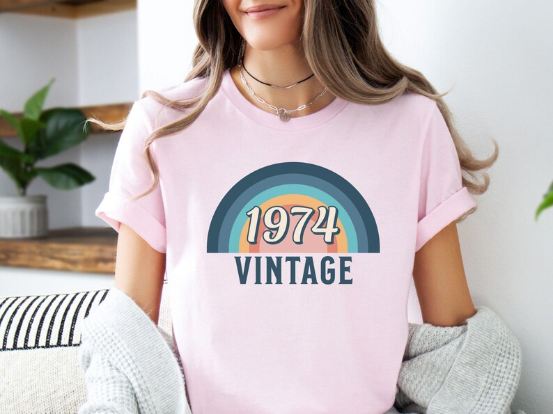 50th Birthday Gift for Women 1974 Shirt 50th Gift Vintage Tshirt for