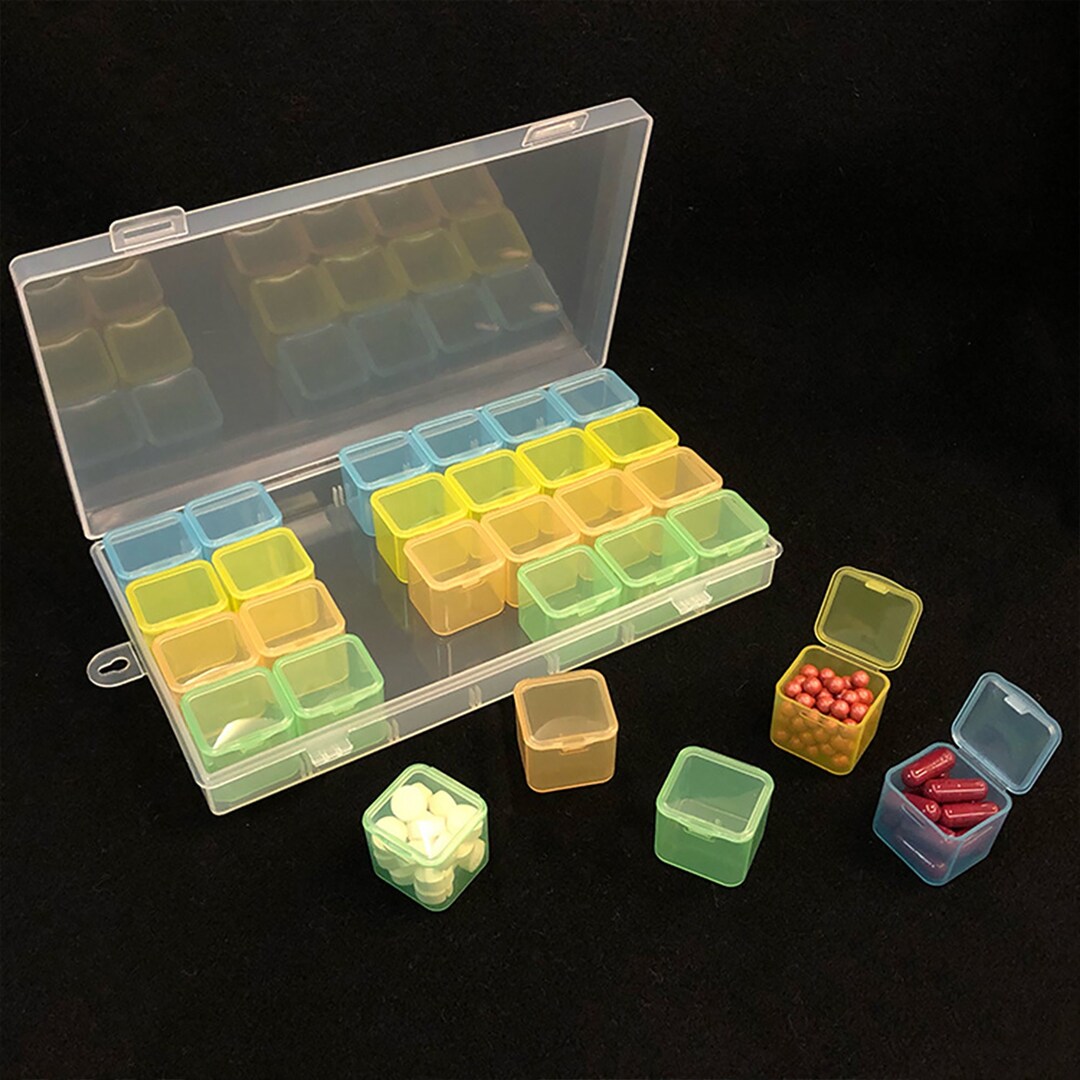 28 Grids Pill Box, Medicine Organizer, Pill Box for Month, Pill Box for ...