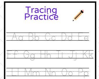 Alphabet Tracing, Preschool Learning, A to Z Alphabet Worksheet, Printable