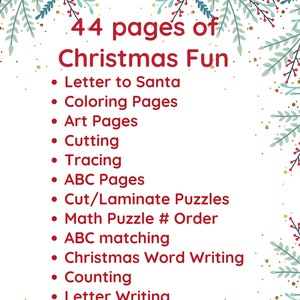Download digital de 44 páginas Atividade de aprendizagem com tema de Natal, pré-escola, creche, jardim de infância, ensino fundamental