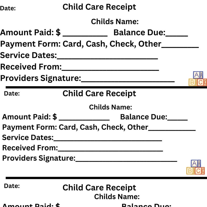 Receipt Template Etsy