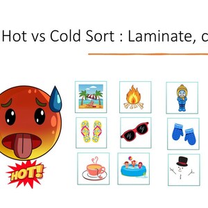 Hot vs Cold Sort \ Temperature Sort \ Hot and Cold Activities \ Kindergarten & Primary Grade Printable Activity