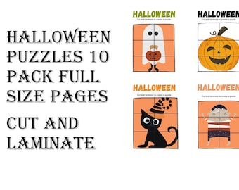 Halloween Puzzles, Kids Puzzles, Worksheet, Learning Printable, School, Kindergarten, Preschool