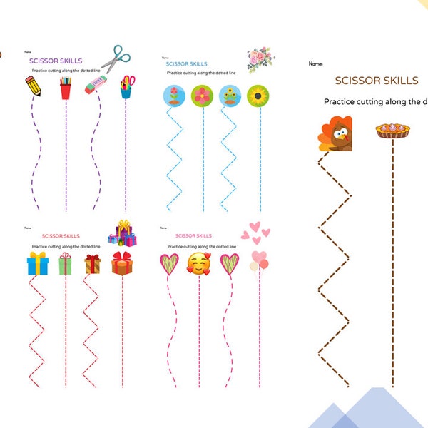 Cutting Practice worksheet. Scissor Practice, Cuting Practice, Cut dotted line , Cutting Worksheet, Preschool, Kindergarten