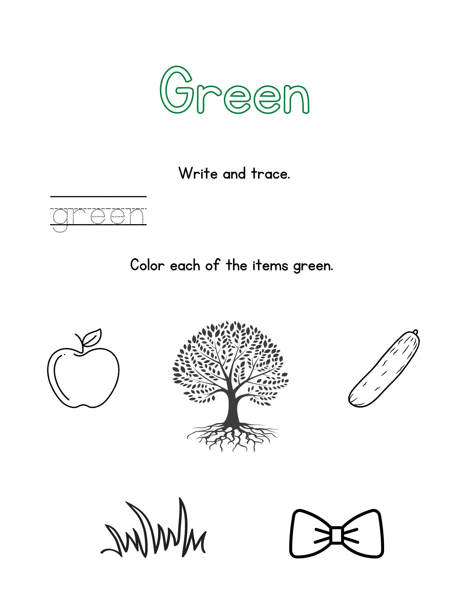 Color Worksheet, Learning School Worksheet, Printable Kindergarten ...