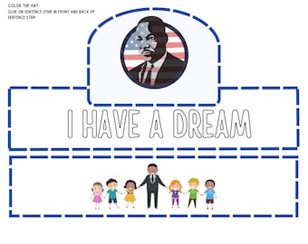 Martin Luther King Hat, Kindergarten Hat, Preschool Hat, School/ Daycare Craft, I Have A Dream, School Printable