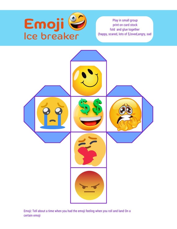 Emoji Ice Breaker Game, School Worksheet, Learning Emotions
