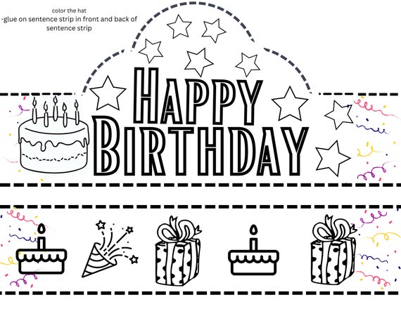 Happy Birthday Crown Printable Crown Paper Crown Daycare - Etsy Australia