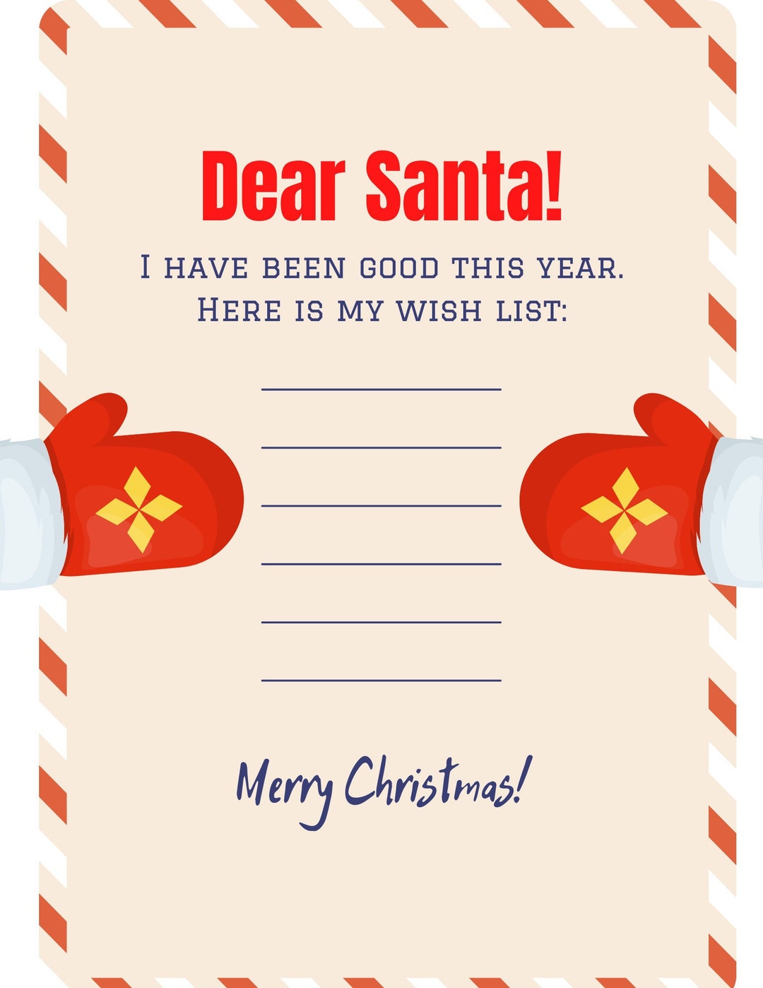 Dear Santa Letter Christmas Letter Kids Letter Santa Claus Etsy