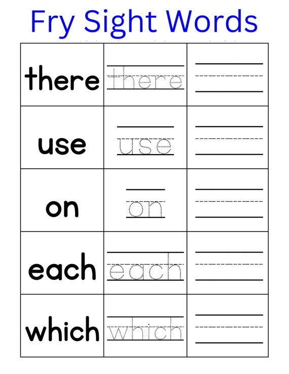 Trace and Write -ink Words