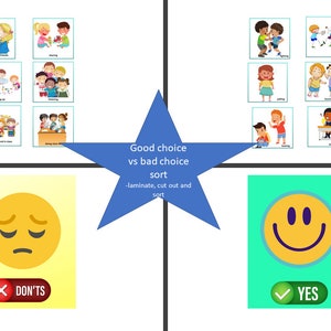 Classroom Rules \ Behavior Sort \ Good and Bad Choices \ Positive and Negative Behavior Printable Activity