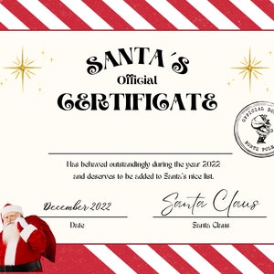 Certificado de Lista Bonita de Papá Noel, Lista de Papá Noel, Certificado de Papá Noel, Lista Bonita, Lista de Navidad, Plantilla