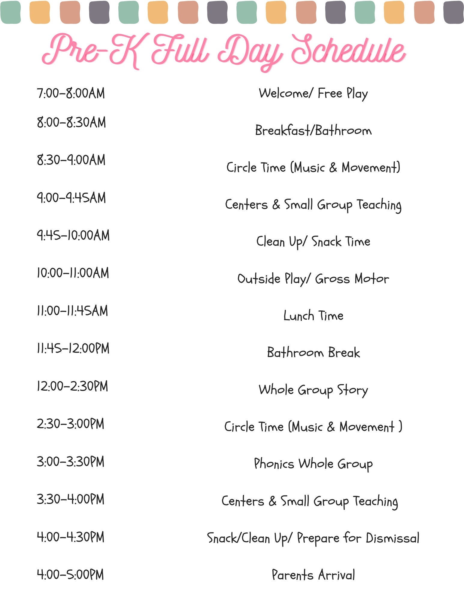 Is Pre K Full Day