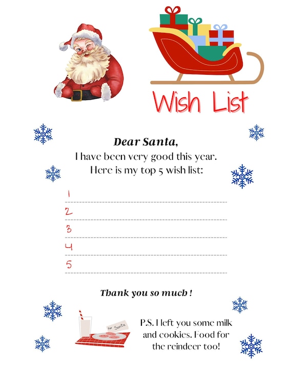 Letter to Santa | Printable Dear Santa Letter | Christmas Wish