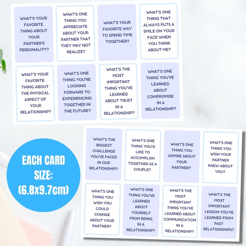 48 Printable Get to Know Couple Conversation Card,couple Conversation