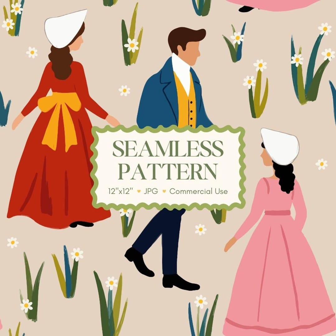 Regency Pattern Svg Regency Era Seamless Pattern | Vintage Jane Austen Style Digital Paper ...