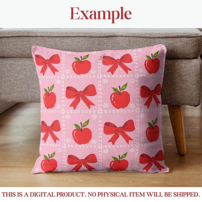 Apfel Patchwork Nahtloses Muster, Cottagecore Obst Quilt Bauernhaus Küche Digitales Papier, Kindergarten Blumen Coquette Stoff Kommerzielle Nutzung Bild 5