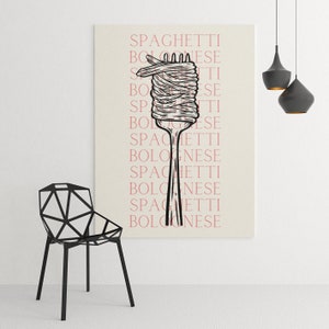 Spaghetti Bolognese Pasta Wall Art | Restaurant | Kitchen Wall Art | A4 Sizing | Digital Print Only | Instant Download