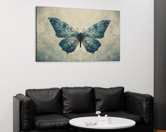 Geometric Butterfly Canvas Print: Modern Wall Art Decor