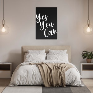 Yes You Can: motiverende canvas muurkunst, klaar om op te hangen