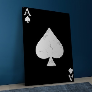 Black Ace Canvas – Ace Playing Card Canvas Print, Home Decor Wall Art, Ready to Hang Canvas Print, Best Wall Art Canvas from Canvas Kraft