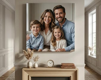 Fotodruck auf Leinwand - Premium Leinwand Wandkunst, personalisiertes Geschenk, Wanddekoration, Familienfoto
