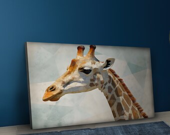 Custom Animal Canvas Print: Geometric Giraffe Wall Art
