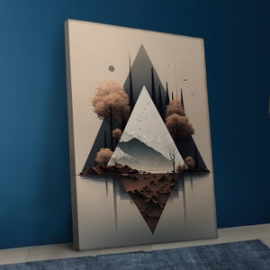 Abstract Landscape Canvas Print: Geometric Mountain Wall Art